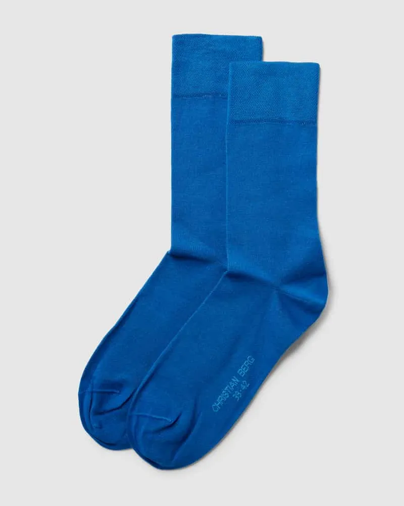 Christian Berg Socken mit elastischen Bündchen im 2er-Pack Blau