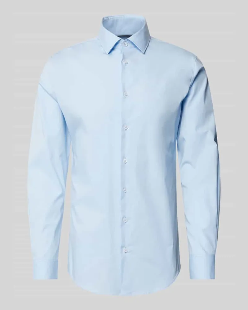 S.Oliver Shaped Fit Businesshemd aus Baumwoll-Stretch Hellblau
