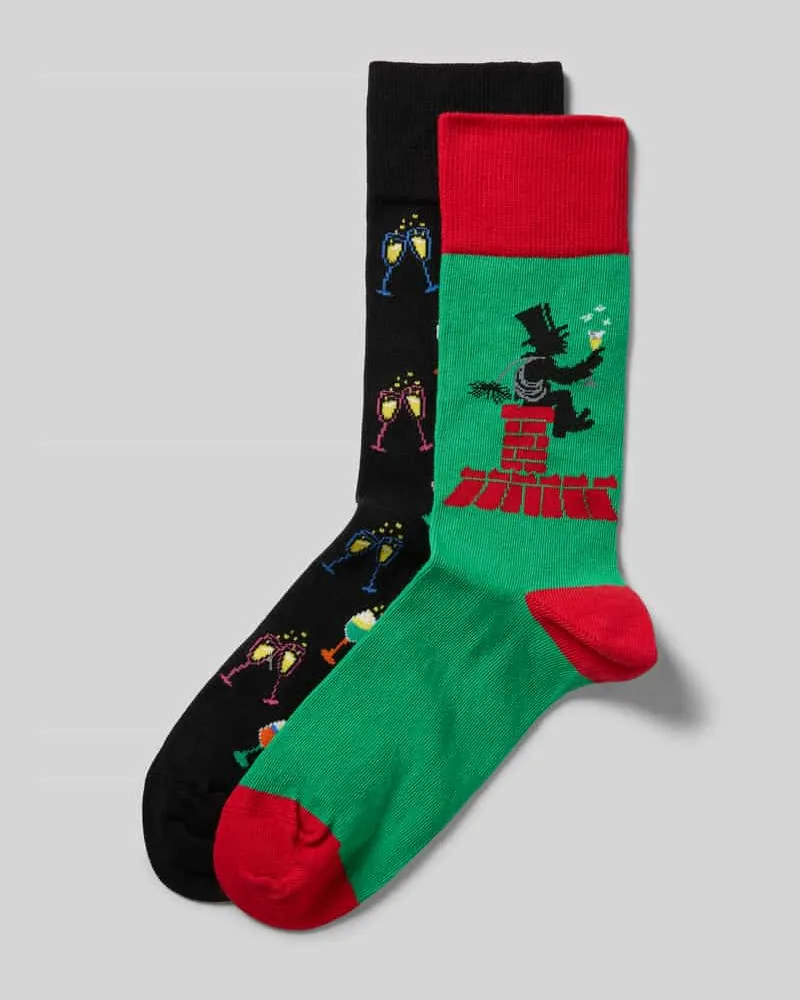 Christian Berg Socken mit geripptem Abschluss Hellgruen