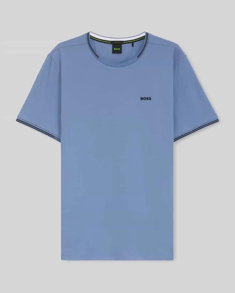HUGO BOSS Regular Fit T-Shirt aus Baumwoll-Mix Modell 'TAUL Blau