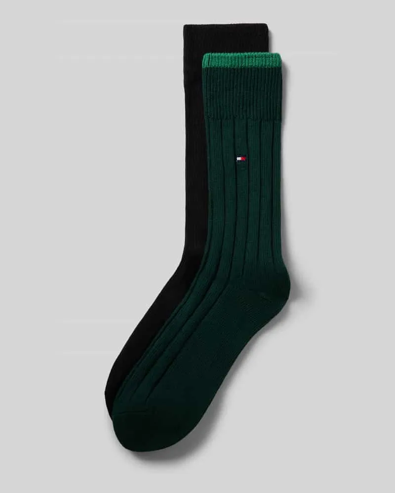 Tommy Hilfiger Socken aus Baumwoll-Mix im 2er-Pack Dunkelgruen