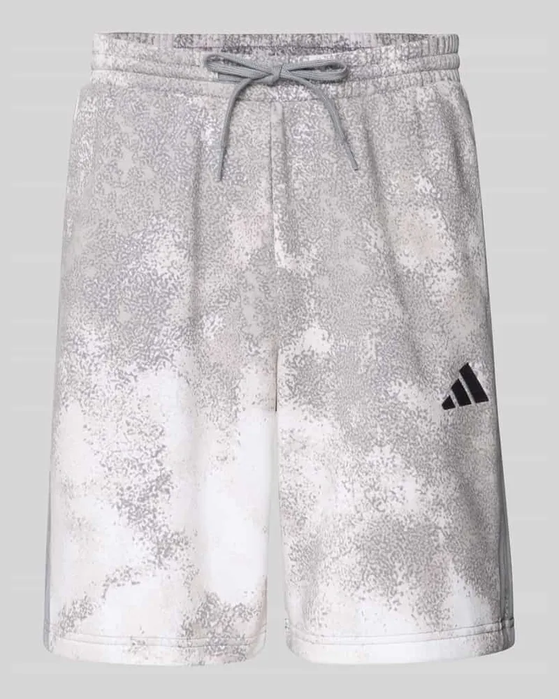 adidas Shorts mit Label-Stitching und elastischem Bund Mittelgrau