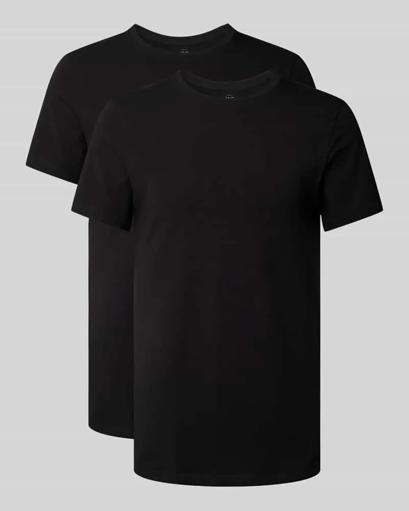 Bread & Boxers T-Shirt mit geripptem Rundhalsausschnitt 