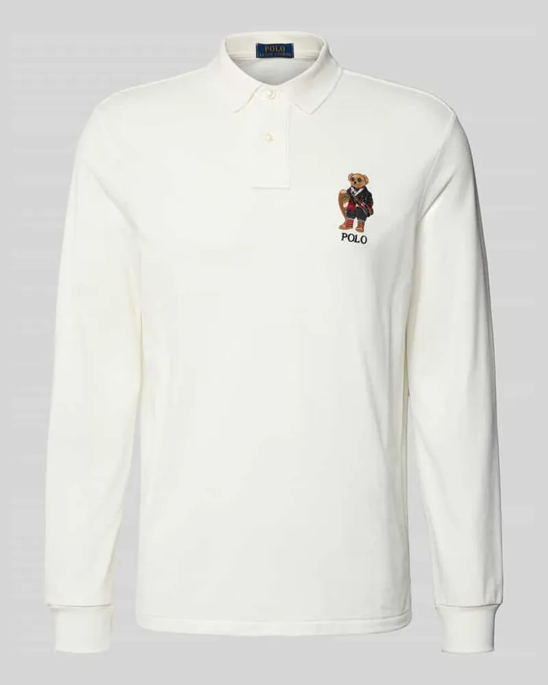 Ralph Lauren Classic Fit Poloshirt mit Label-Stitching Offwhite