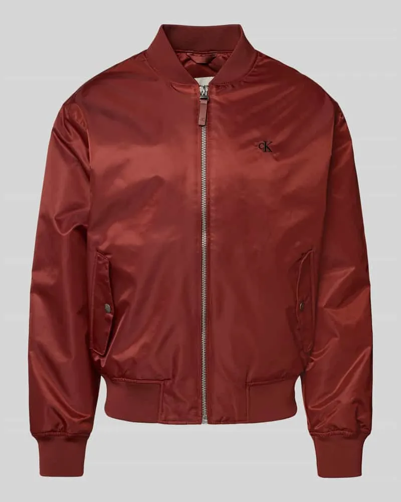 Calvin Klein Bomberjacke mit Label-Stitching Rot