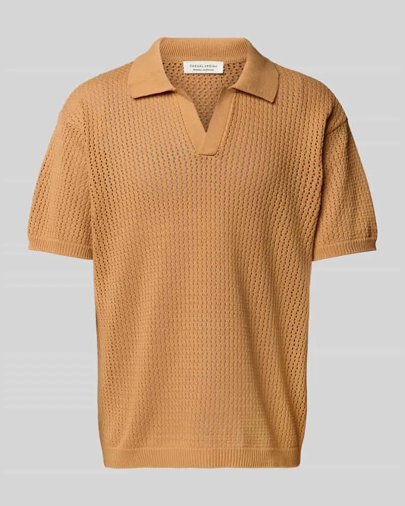 Casual Friday Regular Fit Poloshirt mit Lochmuster Modell 'ASTON Orange