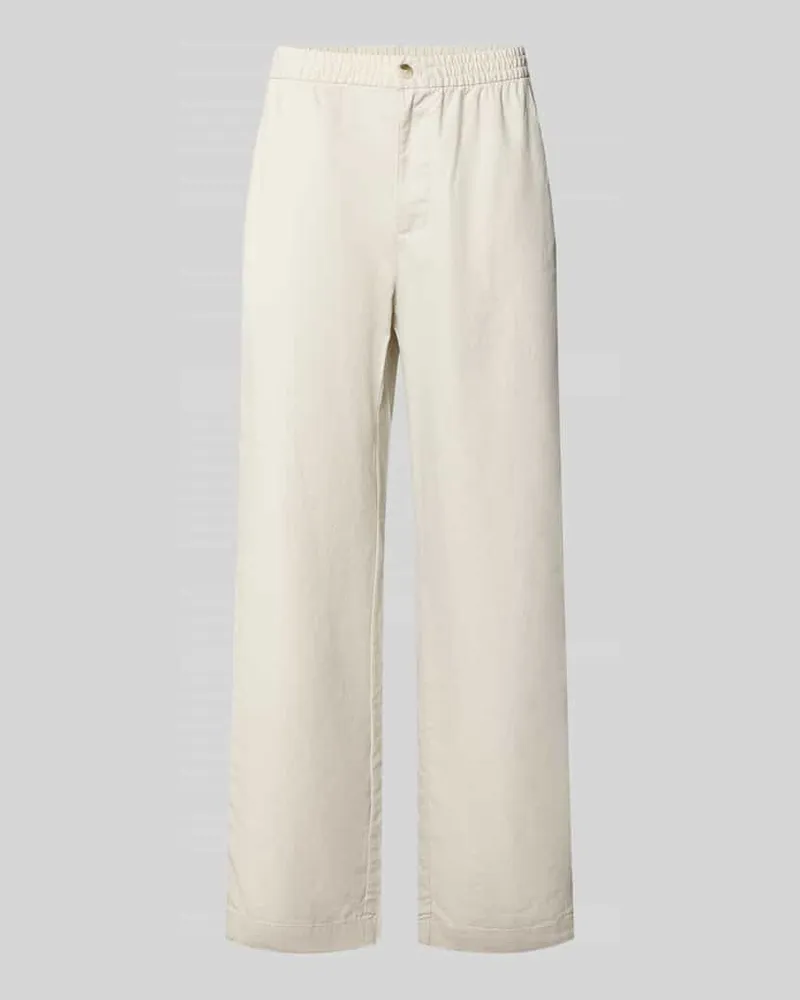 GAP Leinenhose mit elastischem Bund und Eingrifftaschen Mittelgrau