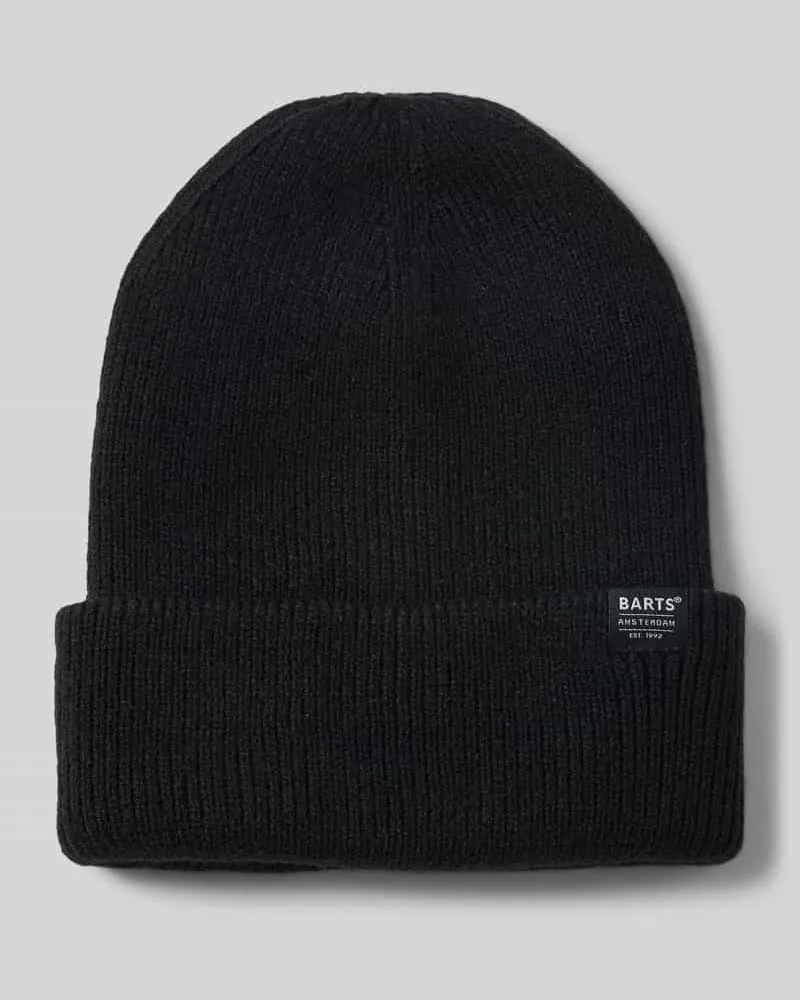 Barts Mütze mit Umschlag und Label-Detail Modell 'KINABALU Black