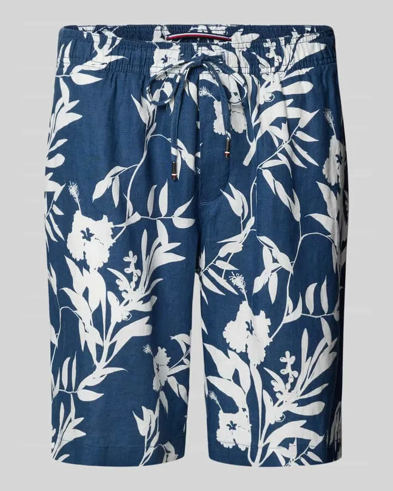 Tommy Hilfiger Relaxed Fit Bermudas aus reinem Leinen Modell 'HARLEM Blau