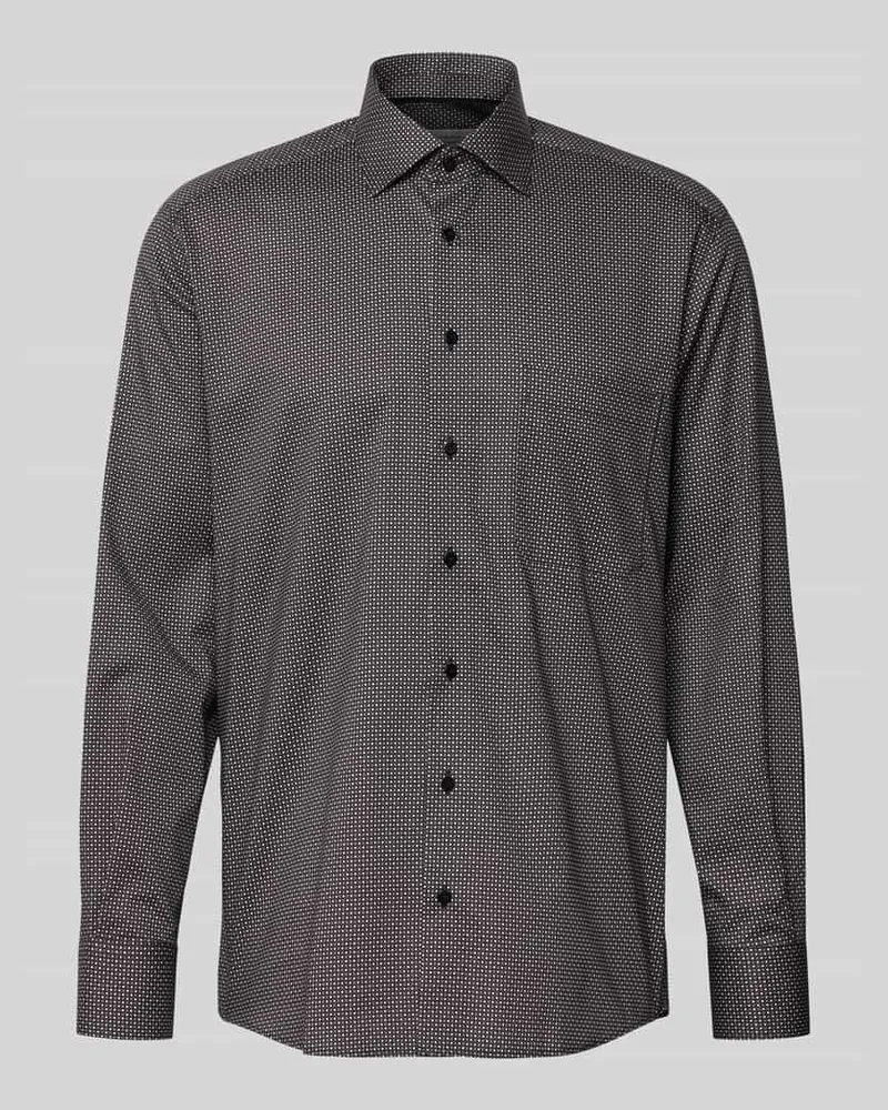 Eterna Comfort Fit Businesshemd aus Baumwolle mit Kentkragen Black