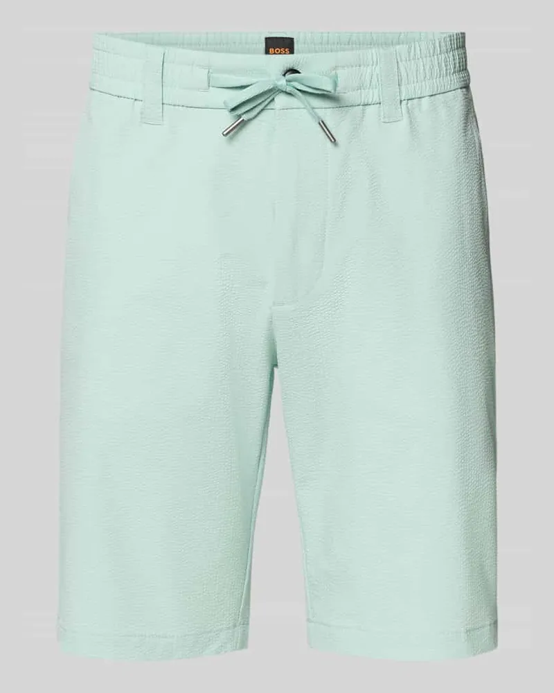 HUGO BOSS Tapered Fit Bermuda mit Kordelzug Modell 'CHINO Tuerkis