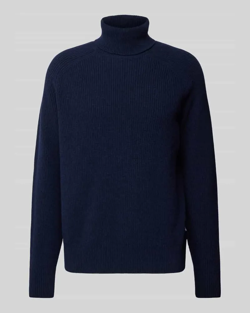 HUGO BOSS Strickpullover mit Rollkragen Modell 'Evento Marine