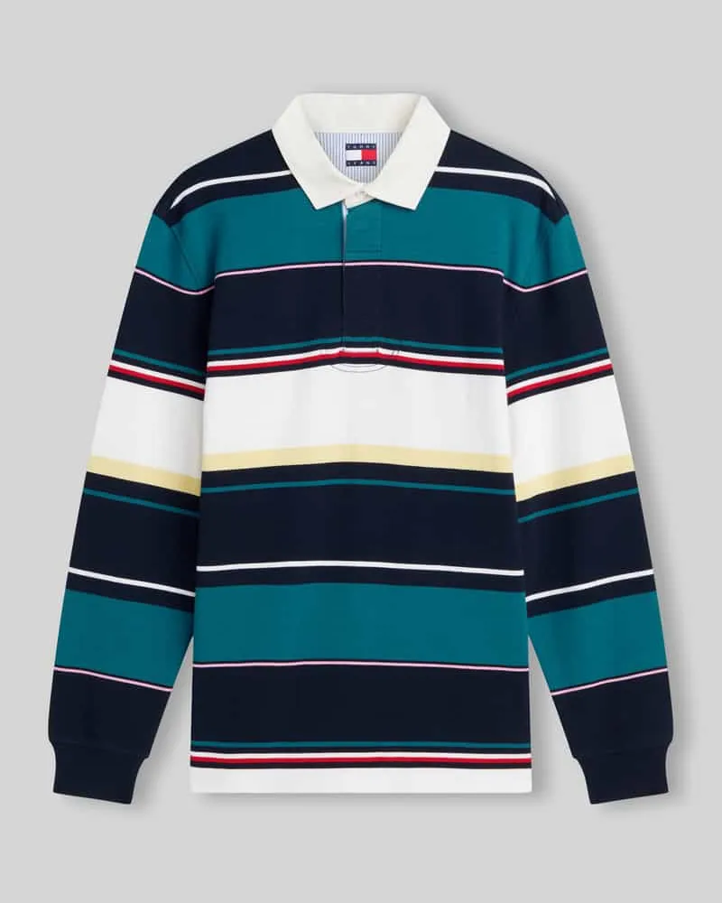 Tommy Hilfiger Regular Fit Rugbyshirt aus reiner Baumwolle Marine