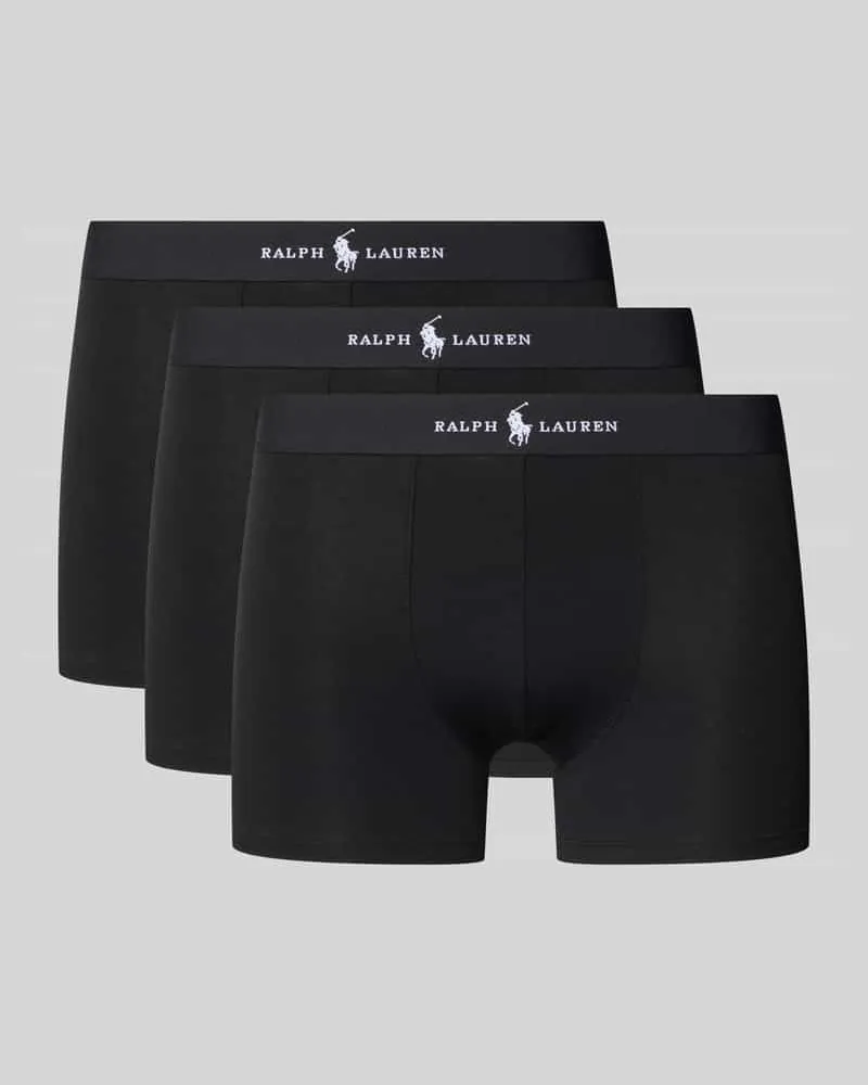 Ralph Lauren Slim Fit Trunks mit Logo-Stitching im 3er-Pack Black