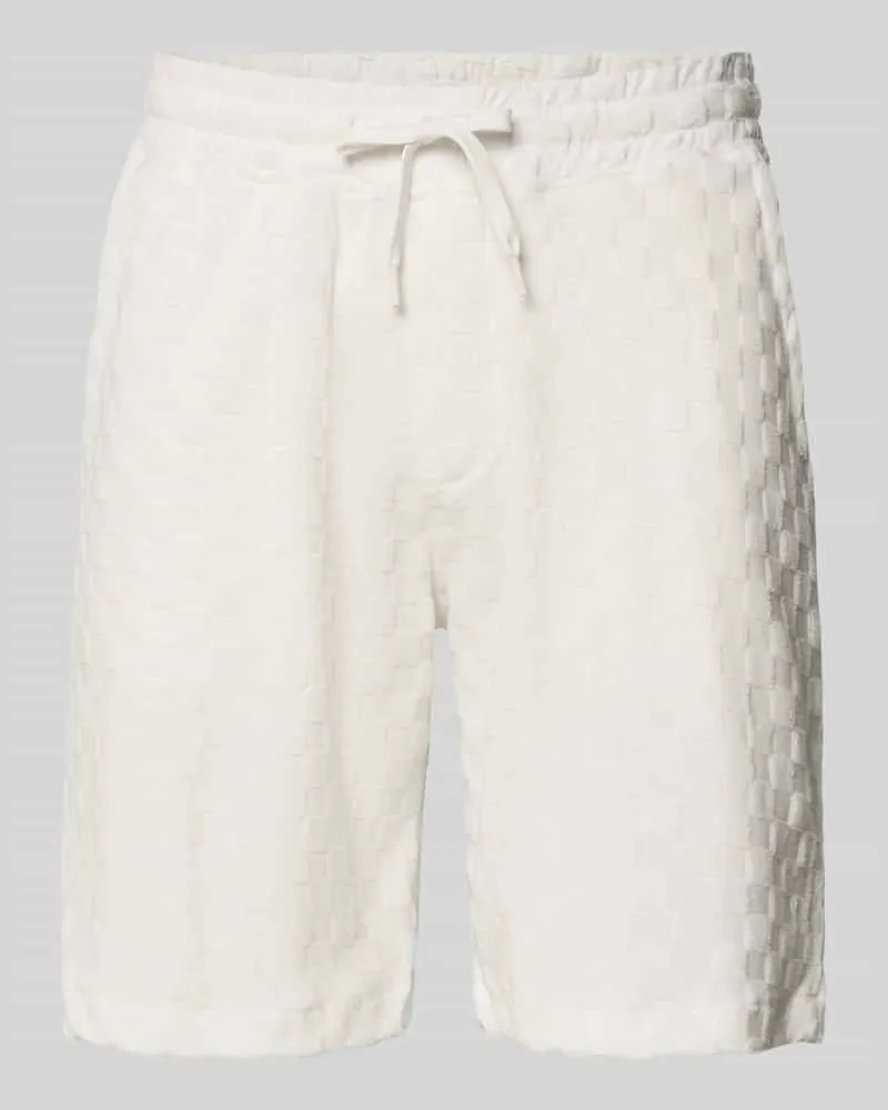 Lindbergh Regular Fit Shorts mit Label-Patch Offwhite
