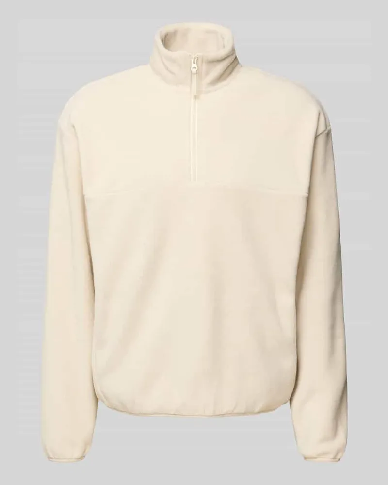 McNeal Fleecepullover mit Troyer-Kragen Sand