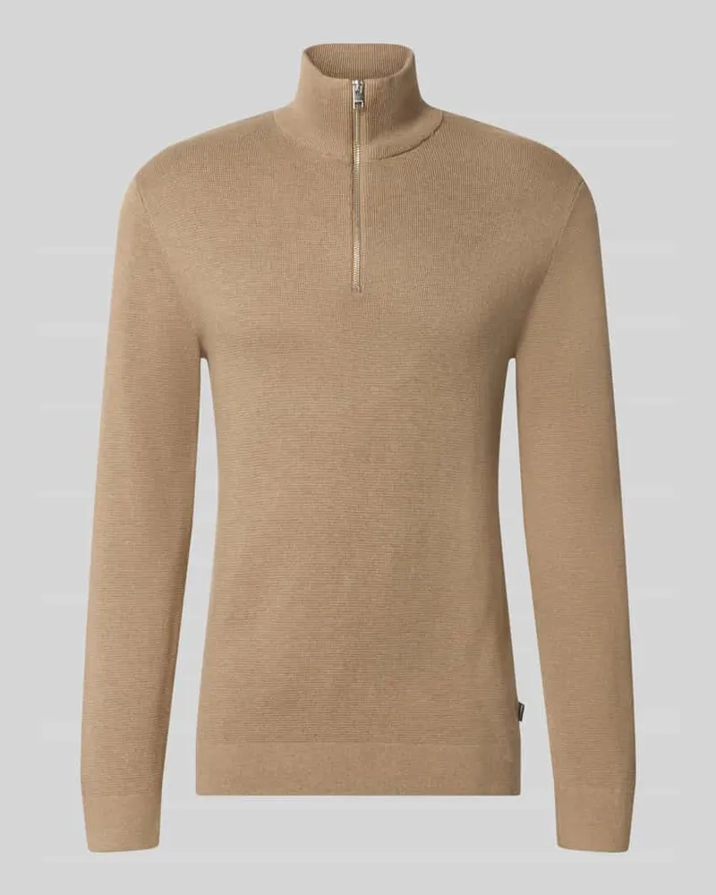 Jack & Jones Slim Fit Pullover aus reiner Baumwolle Modell 'MILANO Taupe