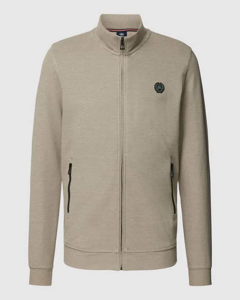 Lerros Sweatjacke mit Reißverschlusstaschen im unifarbenen Design 