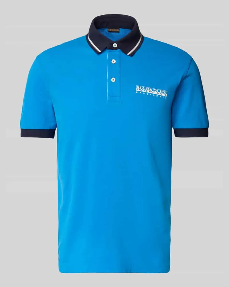 Napapijri Slim Fit Poloshirt mit Label-Print 