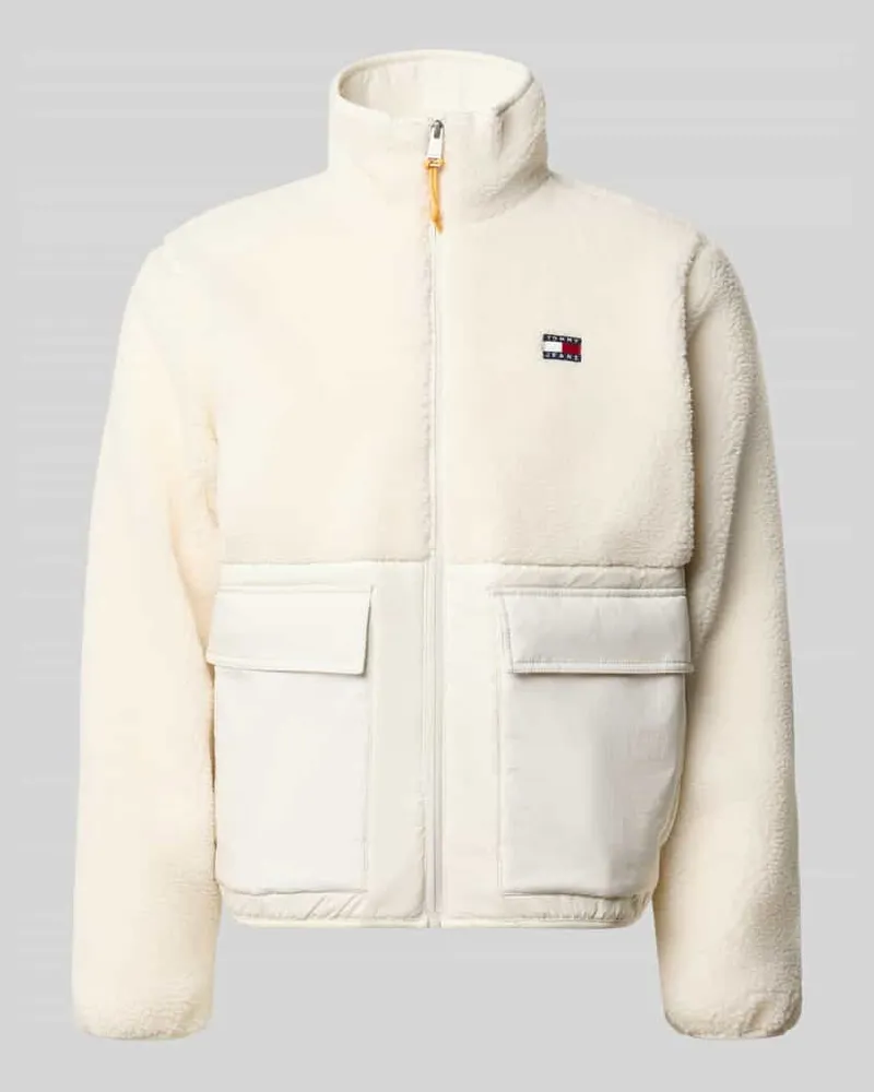 Tommy Hilfiger Regular Fit Webpelzjacke in Teddy-Optik Beige