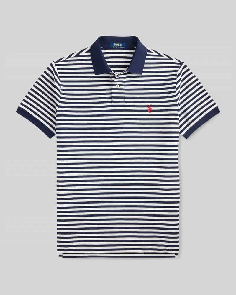 Ralph Lauren Slim Fit Poloshirt aus reiner Baumwolle Modell 'YD MESH STRIPE POLO Marine