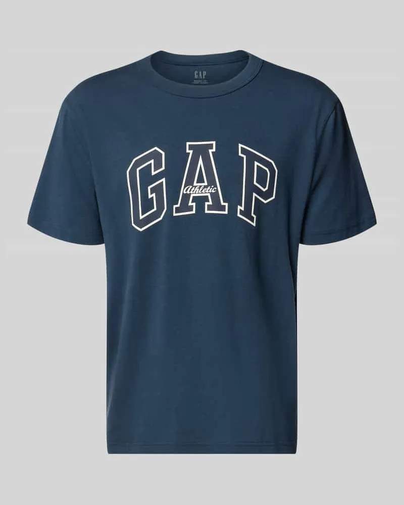 GAP T-Shirt mit Logo und Rundhalsausschnitt Dunkelblau