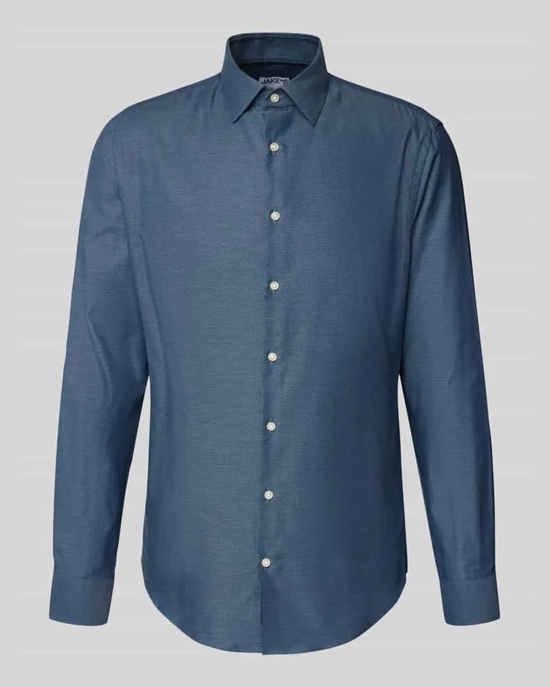 JAKE*S Slim Fit Business-Hemd mit Kentkragen 