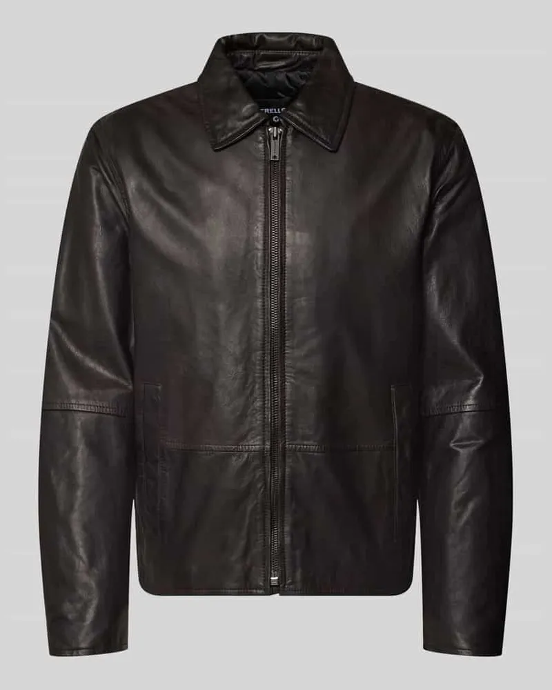 Strellson Regular Fit Jacke aus echtem Lammleder Modell 'KELLAN Dunkelbraun