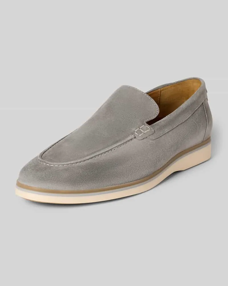 Floris van Bommel Loafers aus Leder Modell 'De Oister Hellgrau