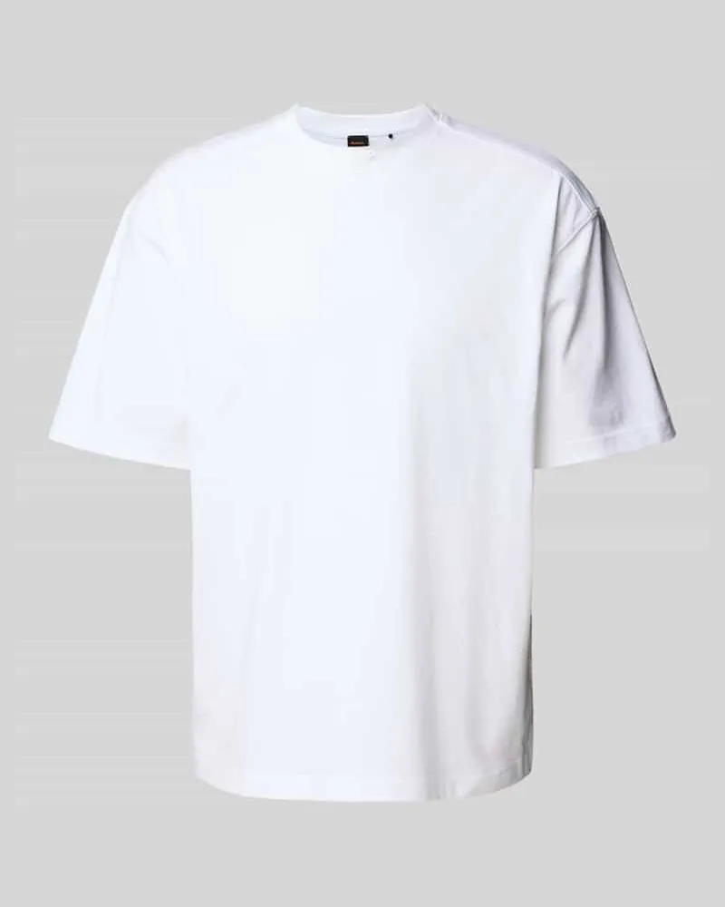HUGO BOSS T-Shirt mit Label-Stitching Weiss