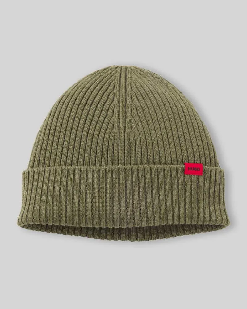 HUGO BOSS Mütze mit Label-Patch Modell 'Xola Oliv