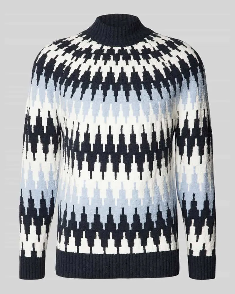 Drykorn Strickpullover mit Stehkragen Modell 'PIREO Dunkelblau