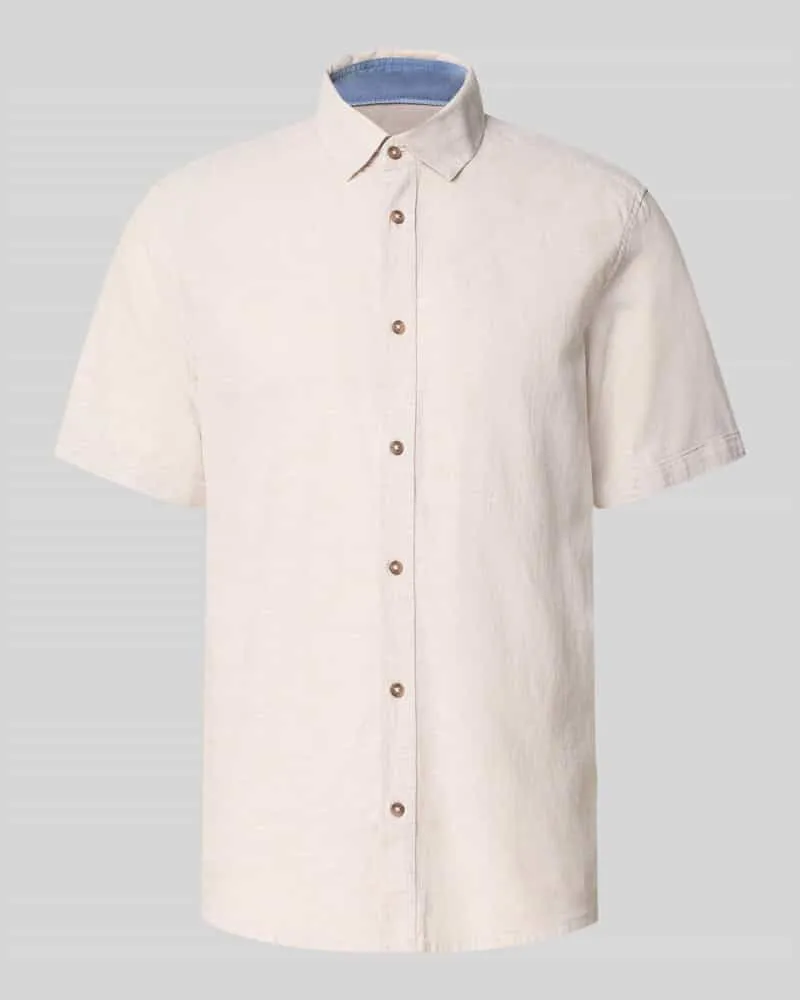 Tom Tailor Regular Fit Freizeithemd aus Leinen-Baumwolle-Mix Beige