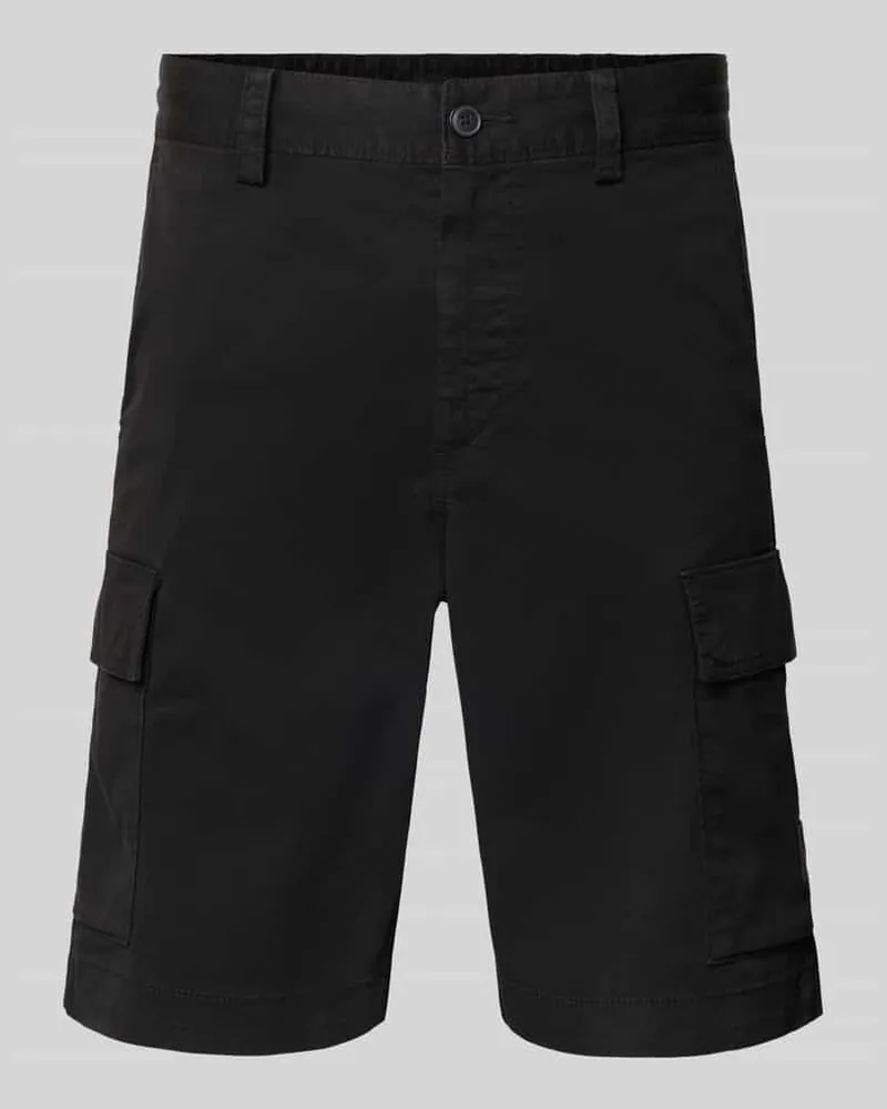 HUGO BOSS Relaxed Fit Cargoshorts aus Baumwoll-Mix Modell 'SISLA Black