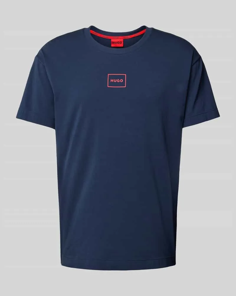 HUGO BOSS T-Shirt mit Label-Print Marine