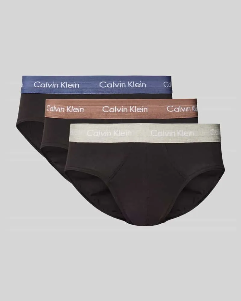 Calvin Klein Slip mit Label-Bund im 3er-Pack Black