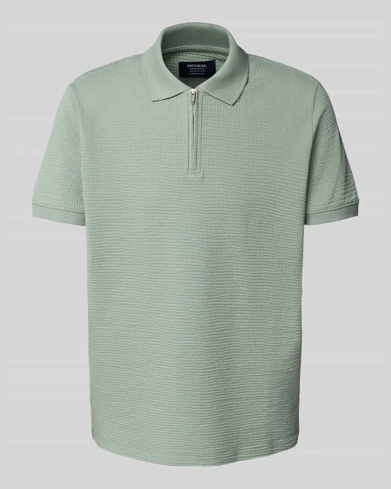 McNeal Poloshirt mit kurzem Reißverschluss Lind