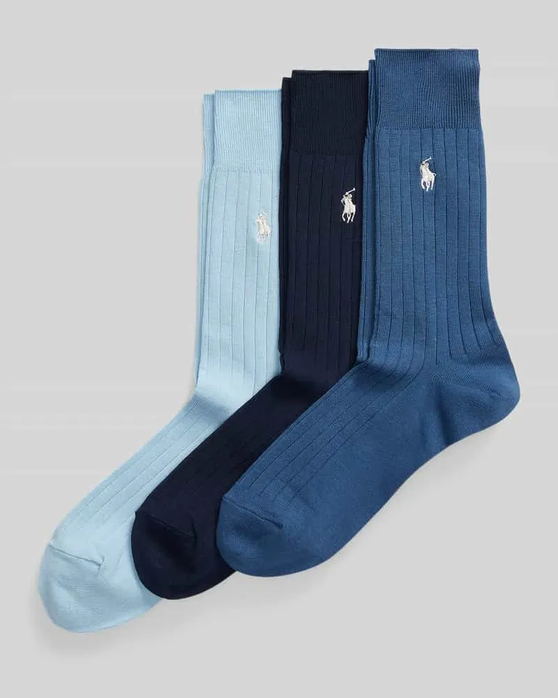 Ralph Lauren Socken im 3-er-Pack mit Logo-Stitching Jeansblau