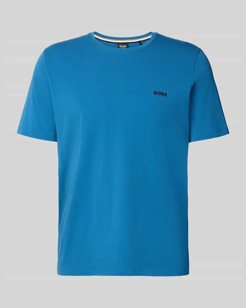 HUGO BOSS Regular Fit T-Shirt aus Baumwoll-Mix Blau