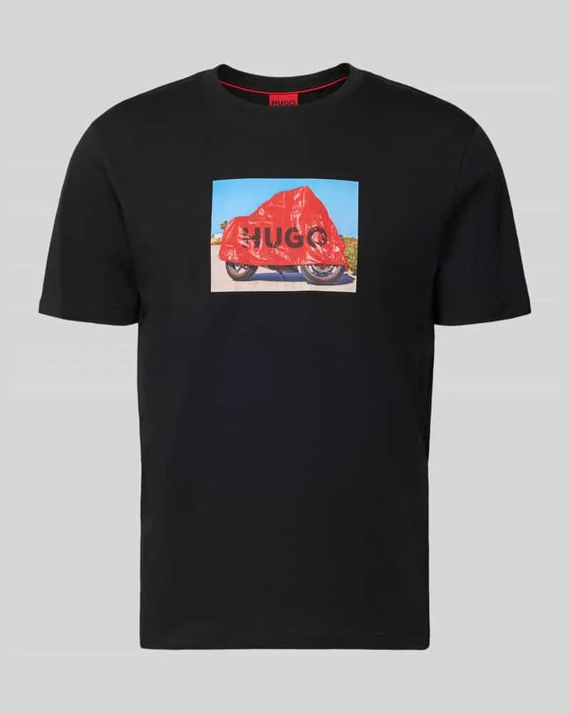 HUGO BOSS Relaxed Fit T-Shirt aus reiner Baumwolle Modell 'DOSTINO Black