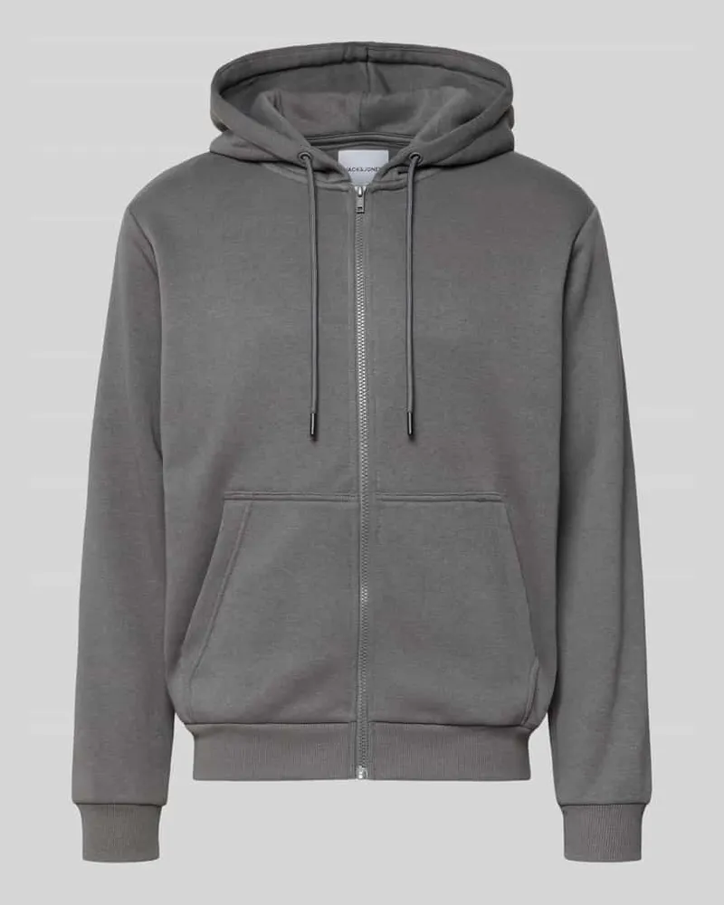 Jack & Jones Sweatjacke mit Kapuze Modell 'BRADLEY Anthrazit