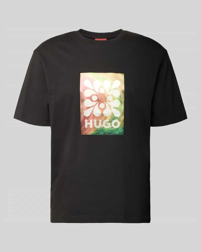 HUGO BOSS Regular Fit T-Shirt aus reine Baumwolle Modell 'DAMORU Black