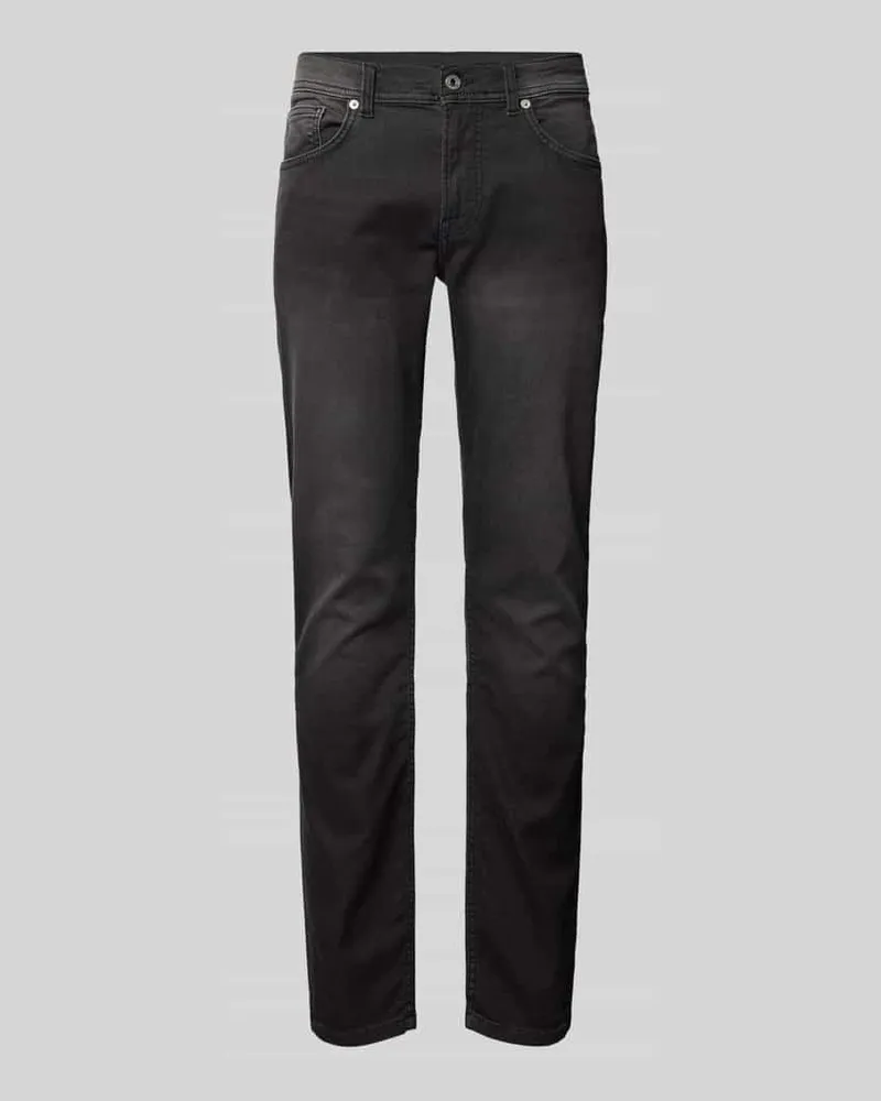 Pepe Jeans Slim Fit Jeans aus Baumwoll-Viskose-Mix Dunkelgrau