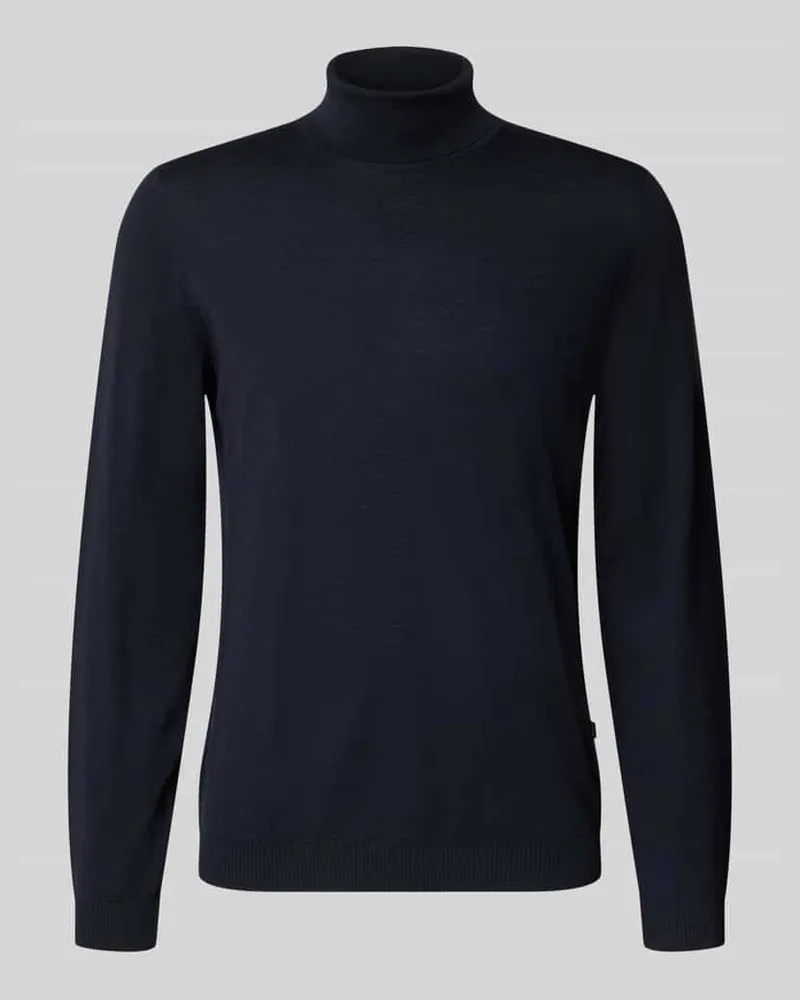 Maerz Rollkragenpullover mit Label-Detail Marine