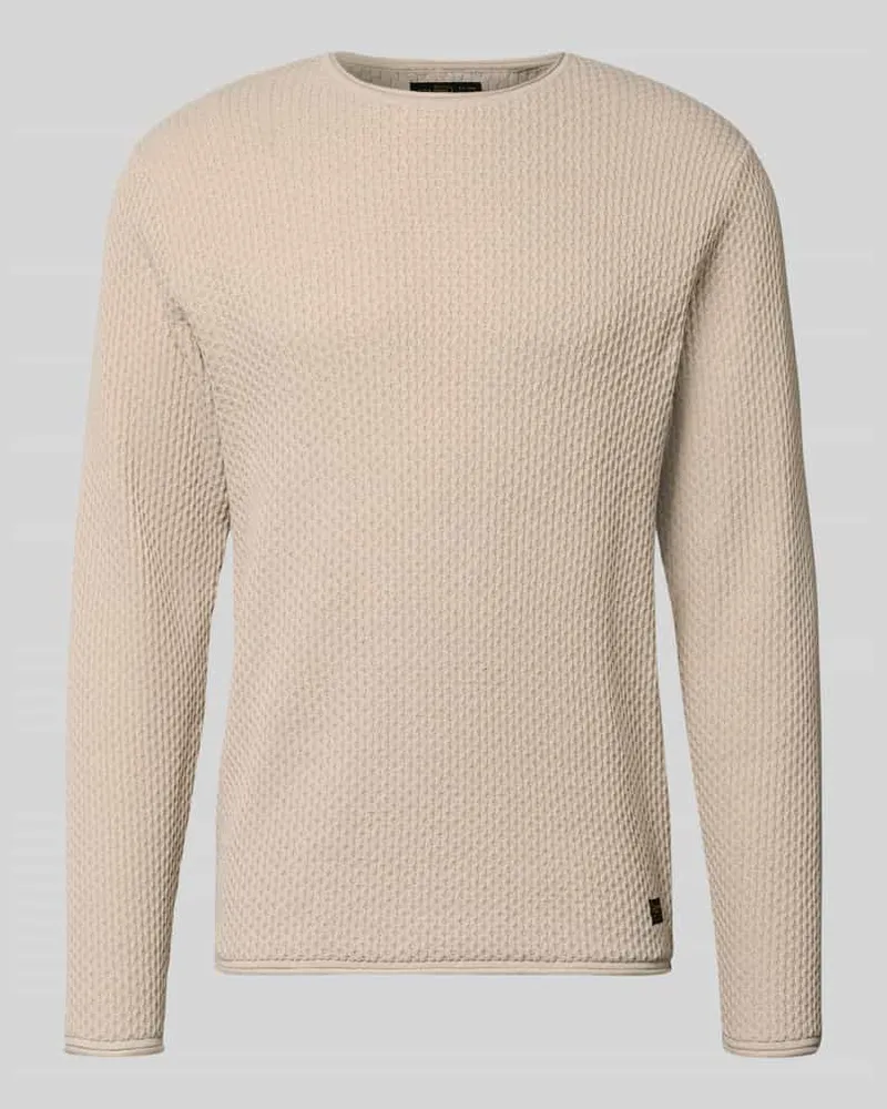Jack & Jones Strickpullover mit Struktur-Muster Modell 'BLUMASON Beige