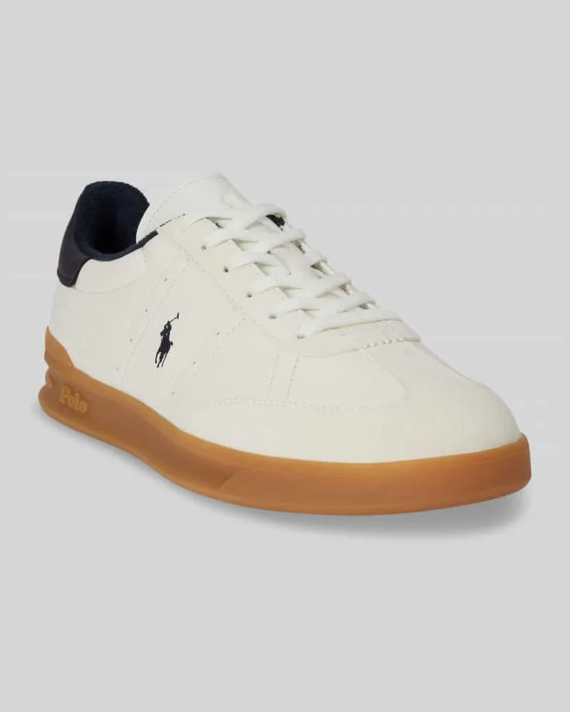 Ralph Lauren Low Top Sneaker aus echtem Leder Weiss