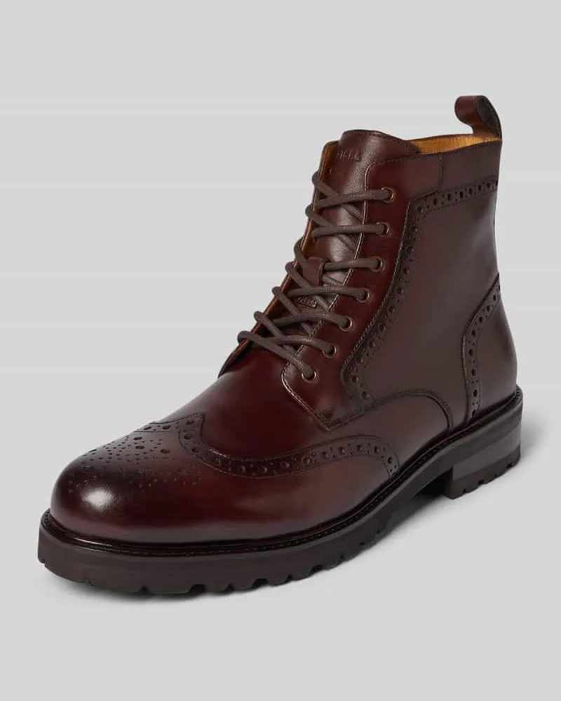 Digel Boots aus Leder mit Reißverschluss Modell 'Spencer Mittelbraun