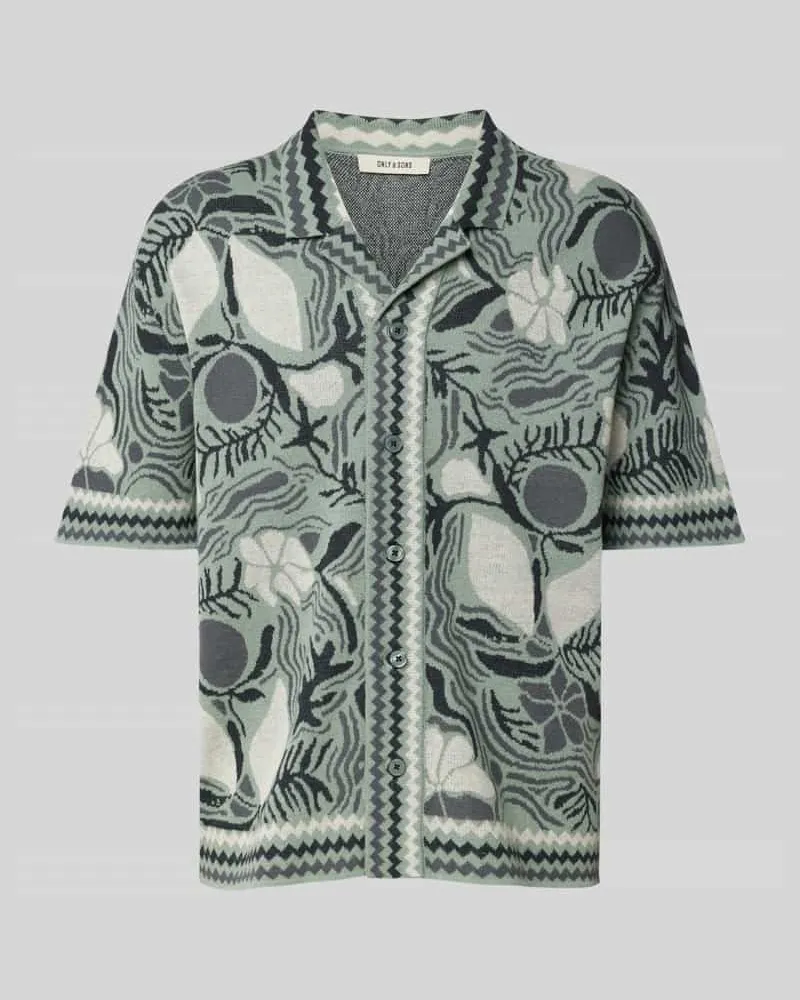 Only & Sons Relaxed Fit Freizeithemd mit Resortkragen Modell 'DUKE 