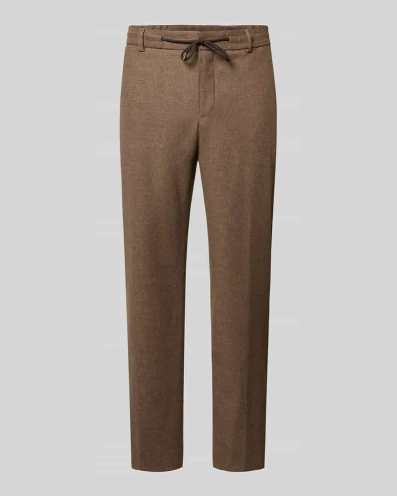 HUGO BOSS Regular Waist Business-Hose aus Wollmix Beige