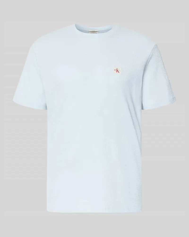 Calvin Klein Regular Fit T-Shirt mit Logo-Patch Hellblau